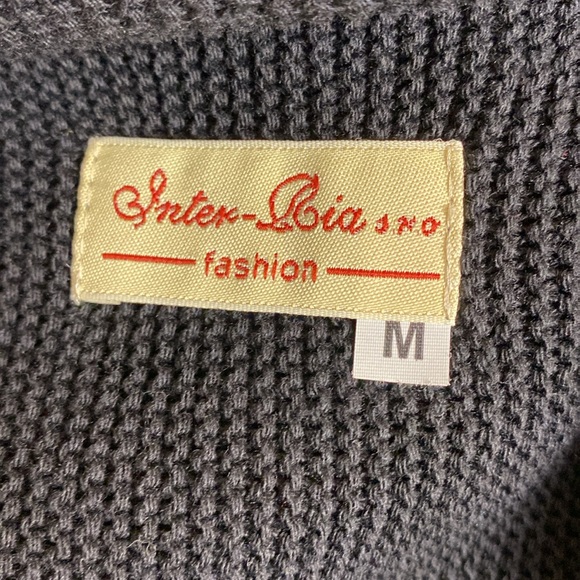 Inter Ria Fashion Black Asymmetrical Knitted Short Jacket/ Cardigan Size Medium - Picture 6 of 7